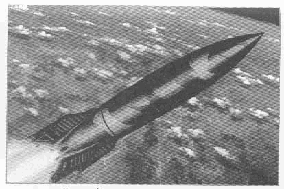 Немецкая баллистическая ракета «V-2» в полете